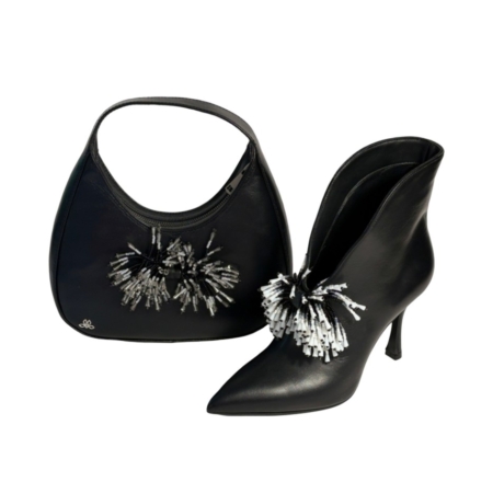 set nour nero opaco pelle