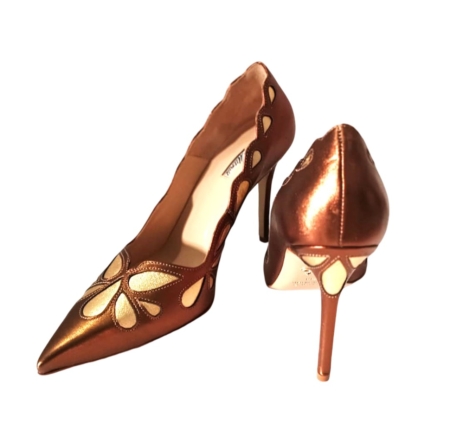 DECOLLETE MARRONE ORO